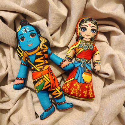 Shiv, Parvati and Nandi Doll Set