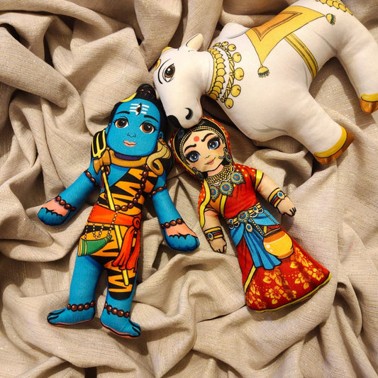 Shiv, Parvati and Nandi Doll Set