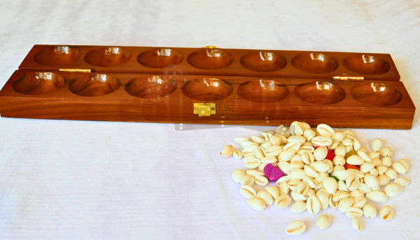 Teak Wood Alaguli Mane - Traditional Board Game