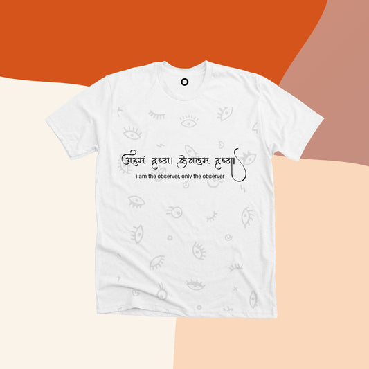 White sanskrit tshirt